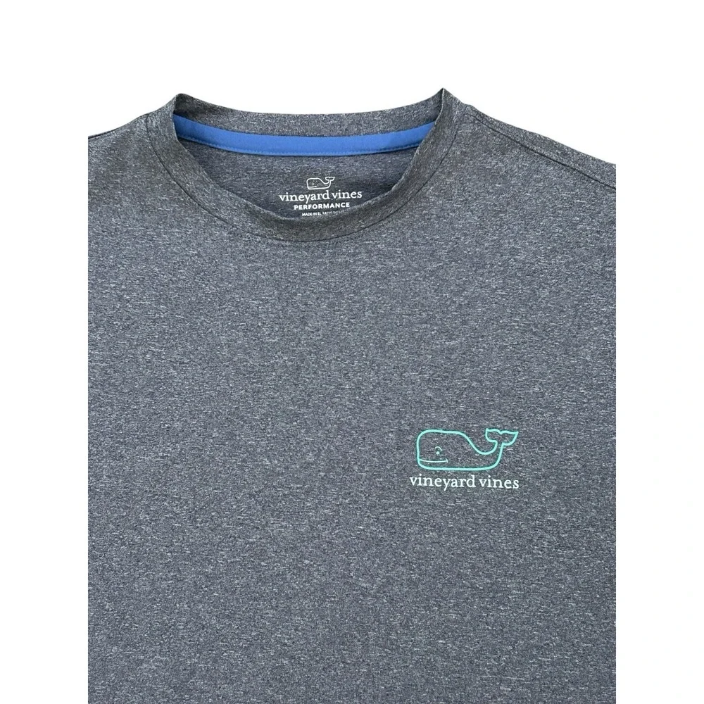 Vineyard Vines Whale Harbor Performance Tee‎ Boys Large Long Sleeve Gray Size 16